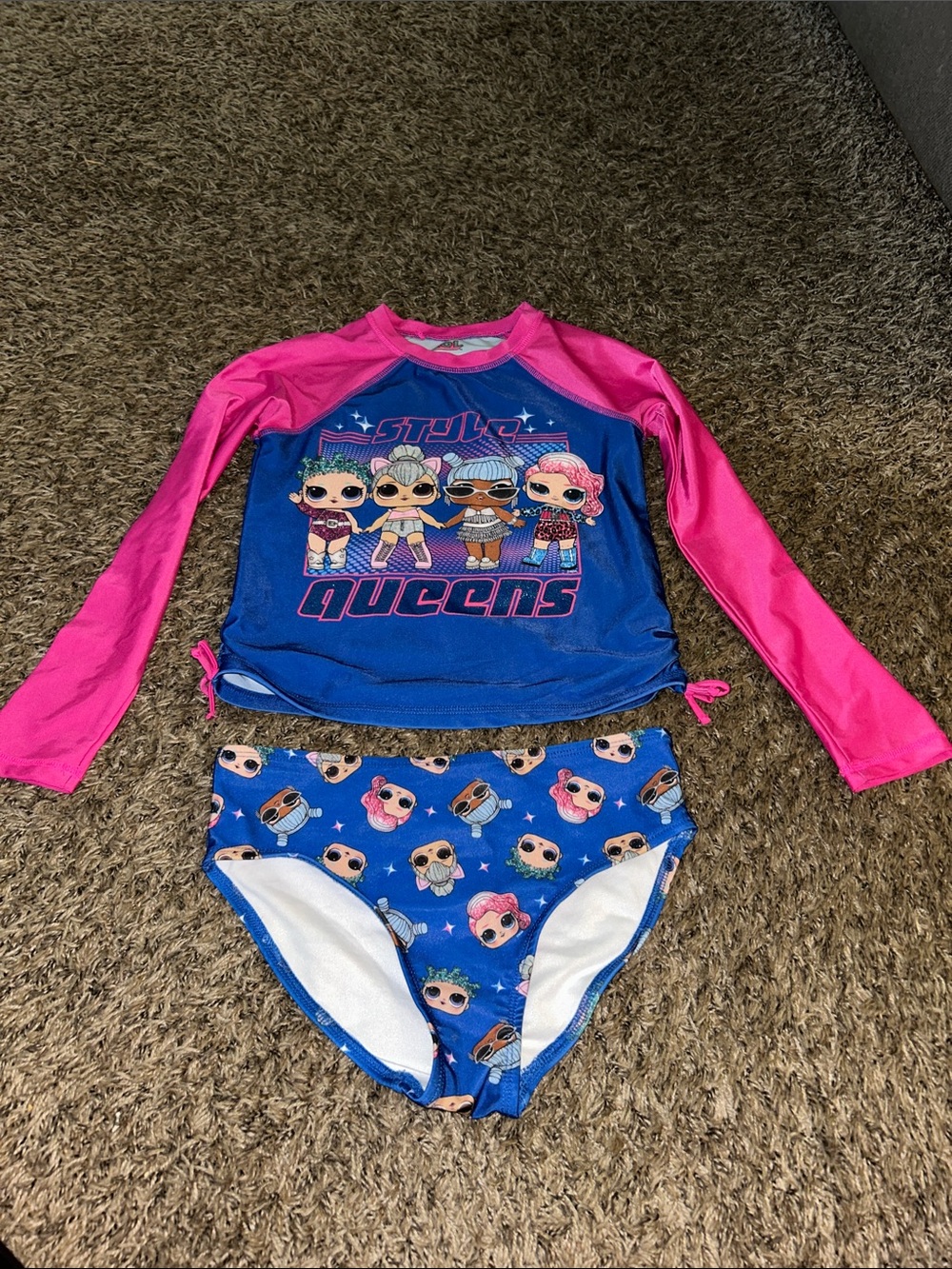 L.O.L Surprise Blue & Pink 'Style Queens' Rash Guard Two-Piece Swim Set